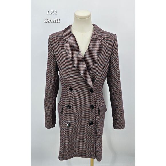 LPA Double Breasted Blazer Dress Coat – Plaid Check – Size Small - Picture 1 of 8